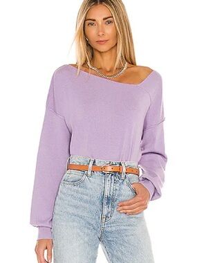 $99 Line And Dot Favorite Geometric Neck Sweater Lilac Purple Size Small